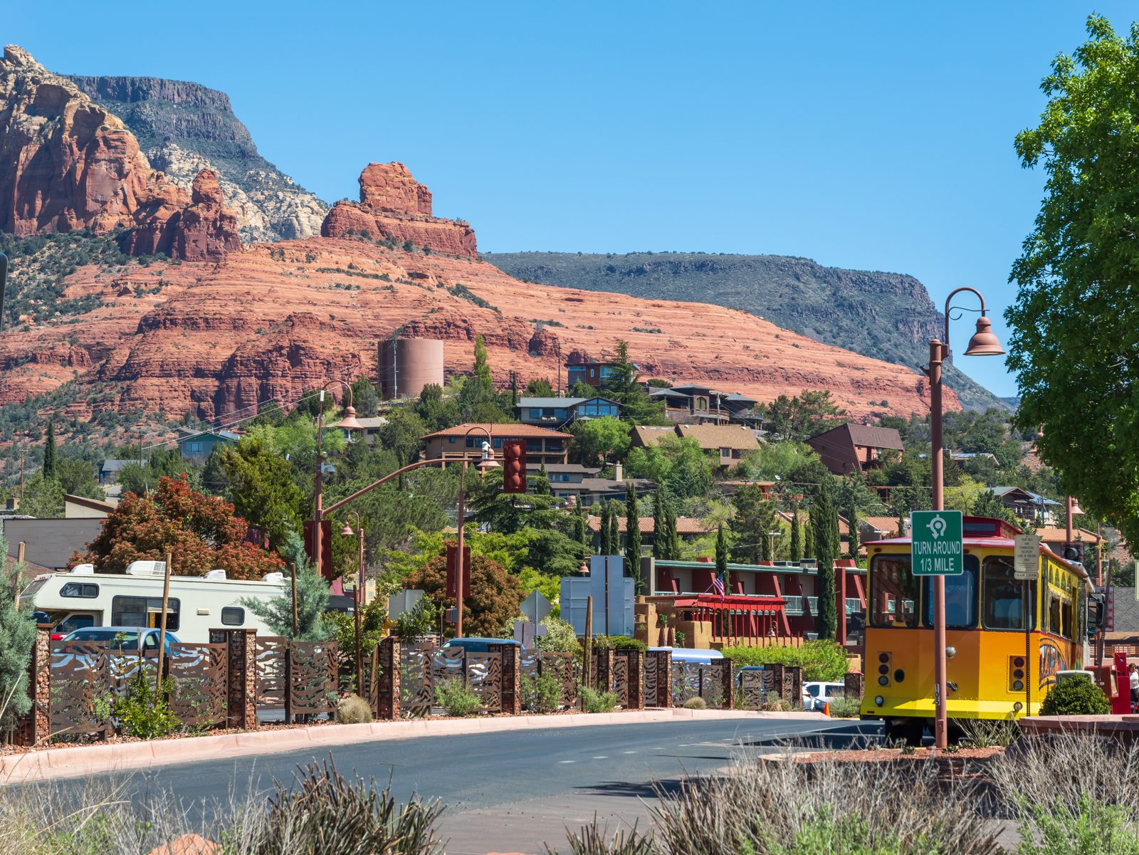 Red Rock Scenic Byway running below Sedona's red rock formations