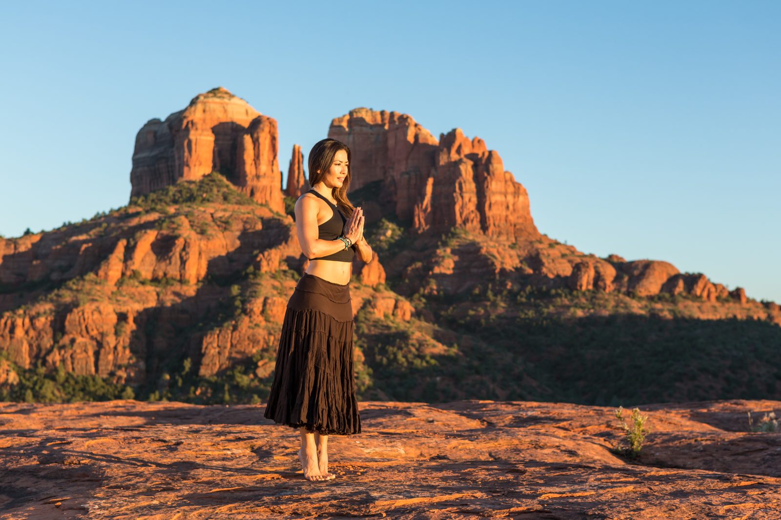 Cathedral Rock at golden hour, a sign of Sedona's best travel season