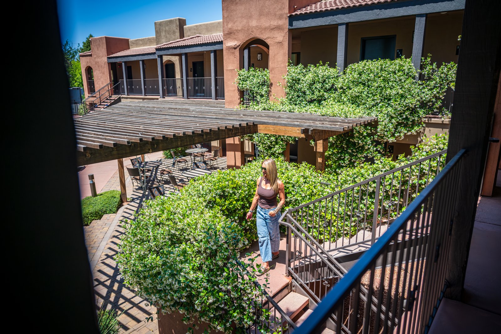 Aerial view of Sedona property ideal for group stays