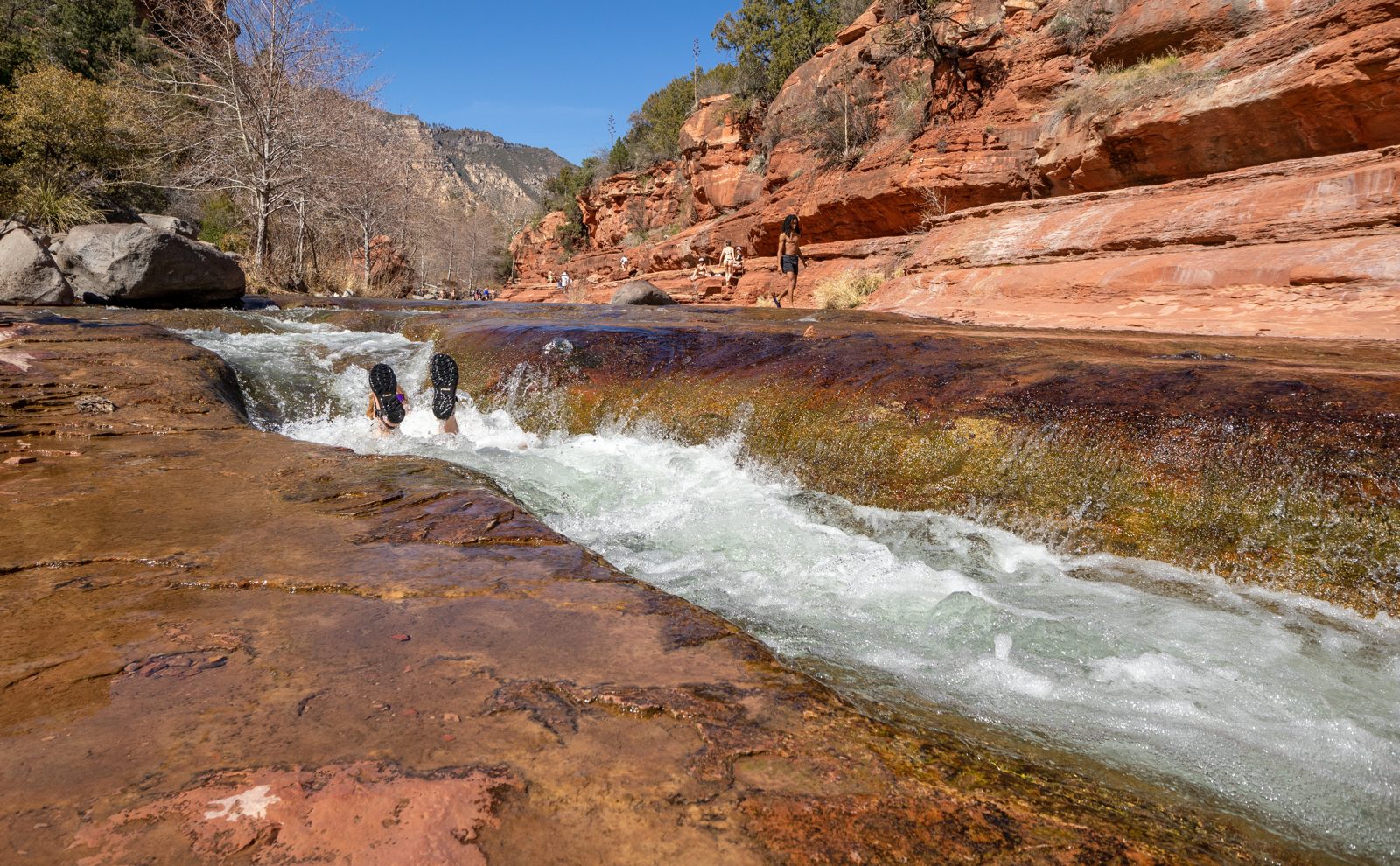 Calm Sedona creek cascade for slow reset
